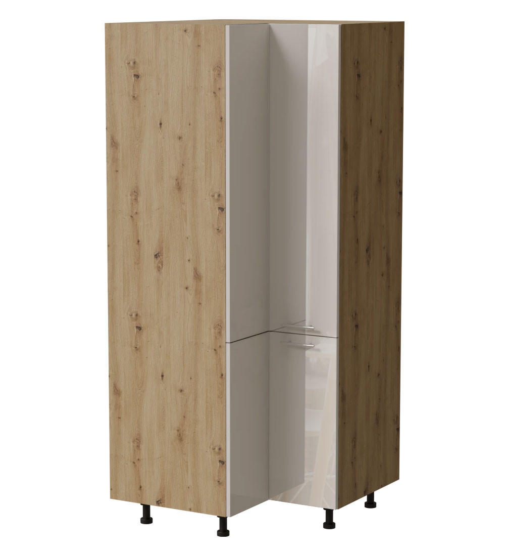 Feldmann-Wohnen Eckvorratsschrank Creme, Eiche Artisan 90x207x90 cm