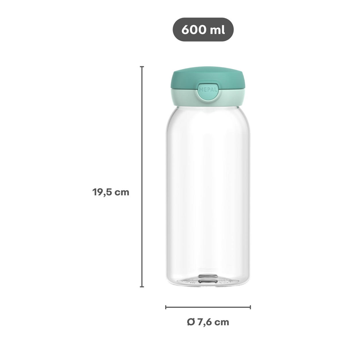 TRINKFLASCHE MIT KLAPPDECKEL Campus Cool Pink 600 ml - Rosa, Kunststoff (0.6L) - Mepal