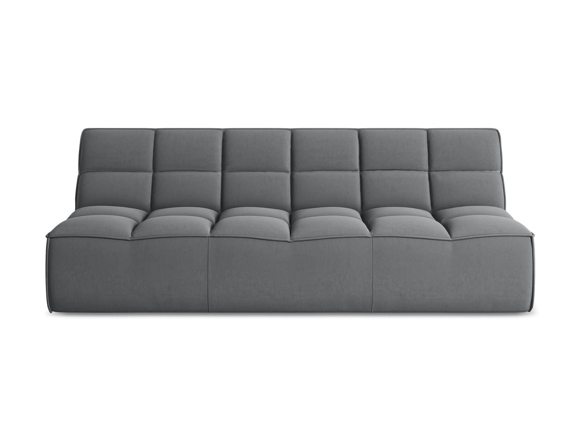 3-SITZER SOFA Samt Stoff Grau - Dunkelgrau/Schwarz, Kunststoff/Textil (210/75/93cm) - Makamii