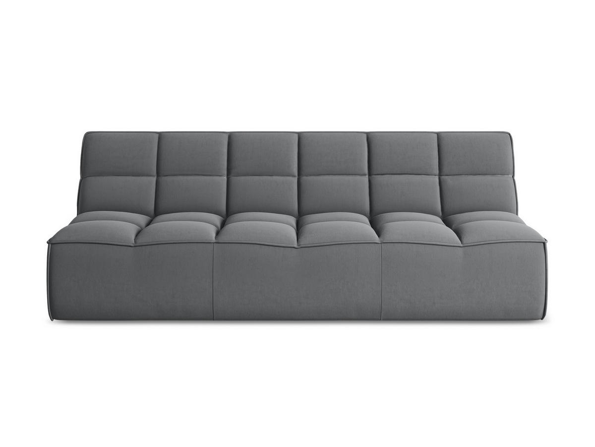3-SITZER SOFA Samt Stoff Grau - Dunkelgrau/Schwarz, Kunststoff/Textil (210/75/93cm) - Makamii