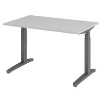 SCHREIBTISCH Serie-XB 80/120/74 cm in Grau/Graphitfarben - Graphitfarben/Grau, Holzwerkstoff (80/120/74cm) - bümö