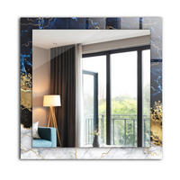 SPIEGEL 60 x 60 cm Rechteckig mit Aufdruck - Dunkelblau, Glas (60/60/0.4cm) - TULUP