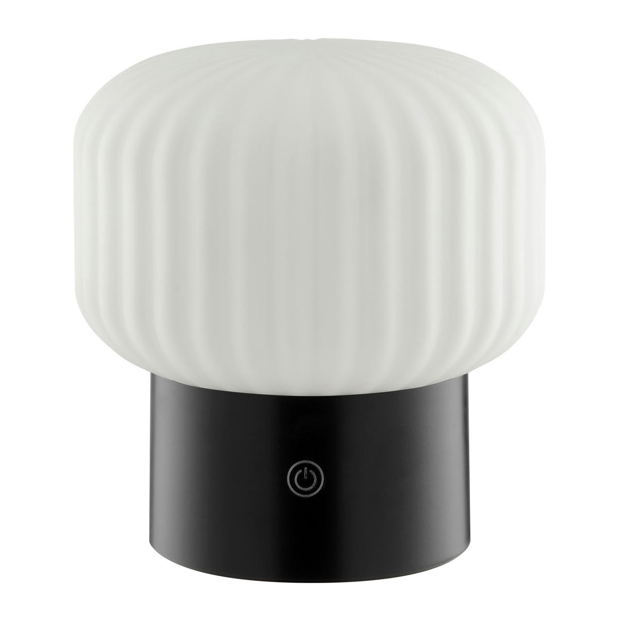 TISCHLEUCHTE Sarastro Weiß/Schwarz 12,5/12,5/14 cm - Multicolor, Glas (12.5/12.5/14cm) - Brilliant