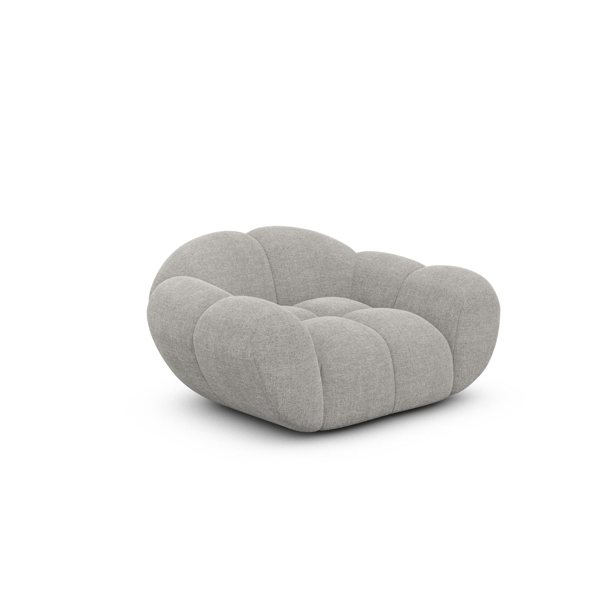 SESSEL Strukturstoff Hellgrau - Hellgrau, Textil (135/70/93cm) - VAROYAL
