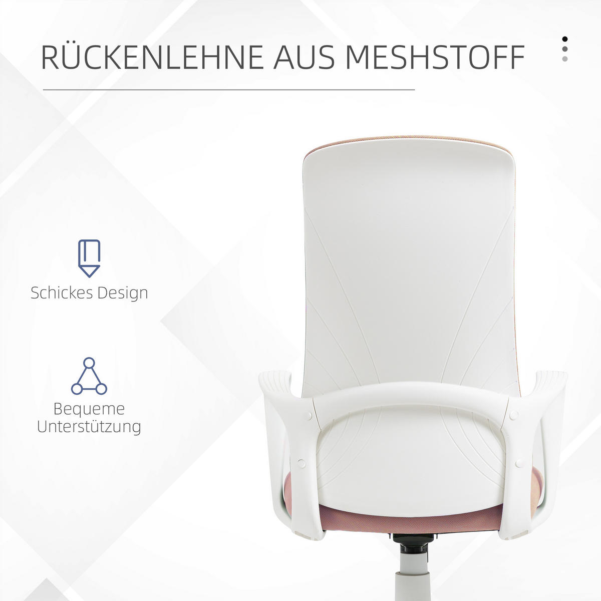 BÜROSTUHL, PC Stuhl, Stretchstoff, Rosa - Rosa, Textil (56/119.5/62cm) - Vinsetto