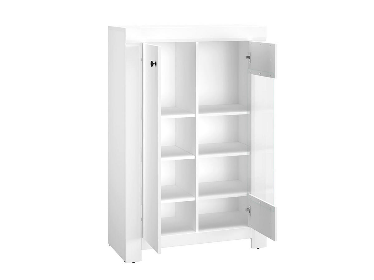 VITRINE – 92 cm – Lahti – Weiß - Weiß, Holzwerkstoff (92/140/42cm) - hi-markt