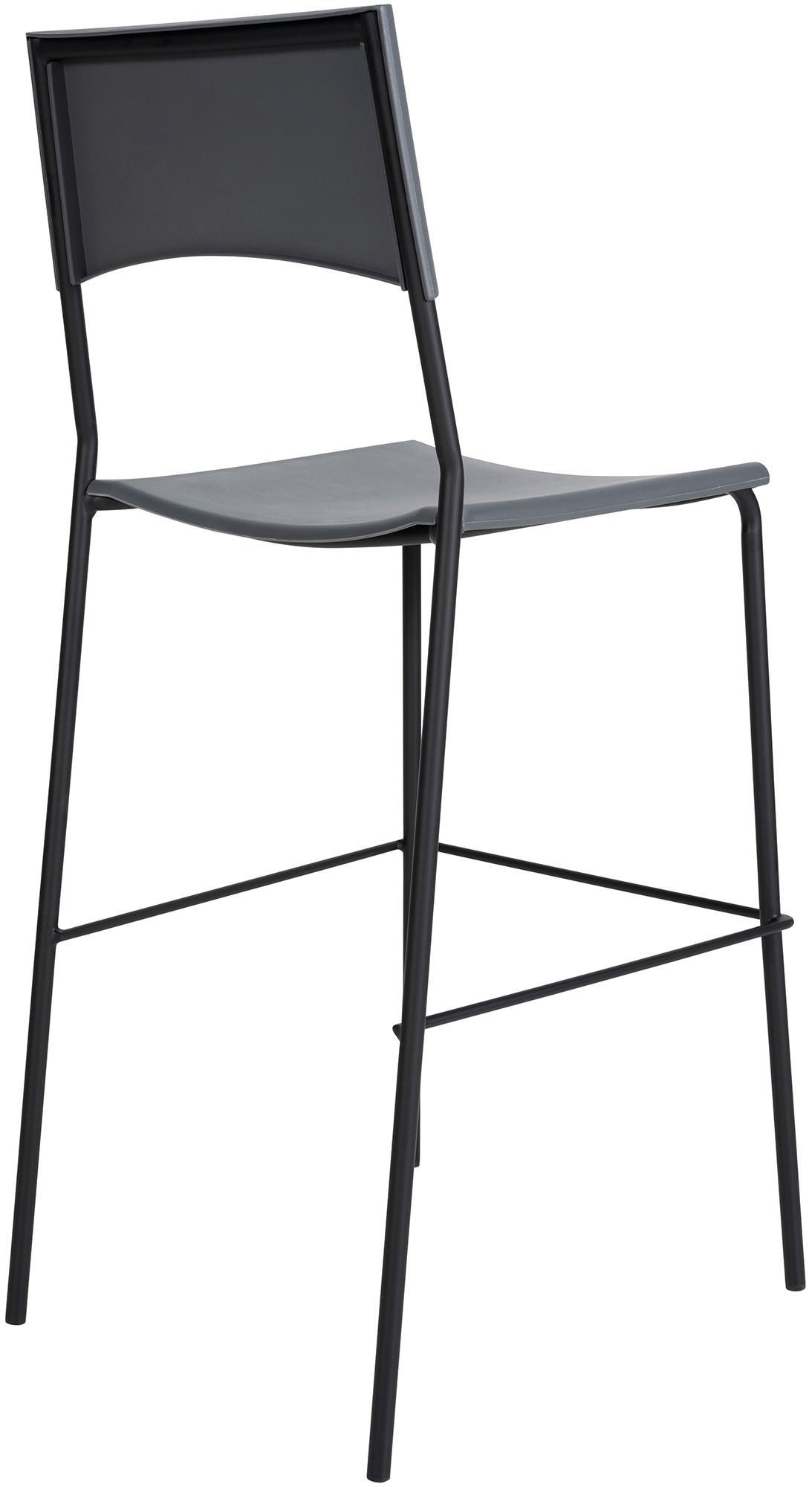 BARHOCKER Kunststoff grau - Schwarz/Grau, Kunststoff/Metall (43/114/41cm) - CLP