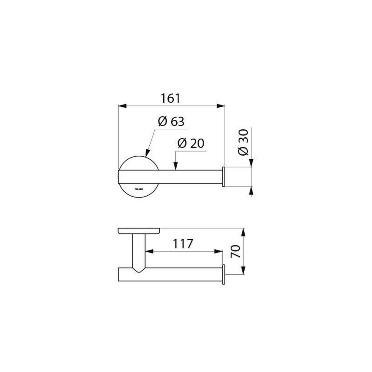 WC-PAPIERHALTER 1 Rolle Edelstahl matt schwarz - Anthrazit, Metall (15/6.5/23cm) - Delabie