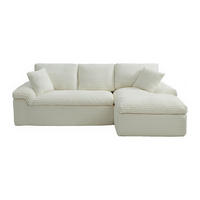 SOFA - 3 Personen - samt - gebrochenes weiß Dorepa - Weiß, Textil (246/101cm) - Vente-Unique