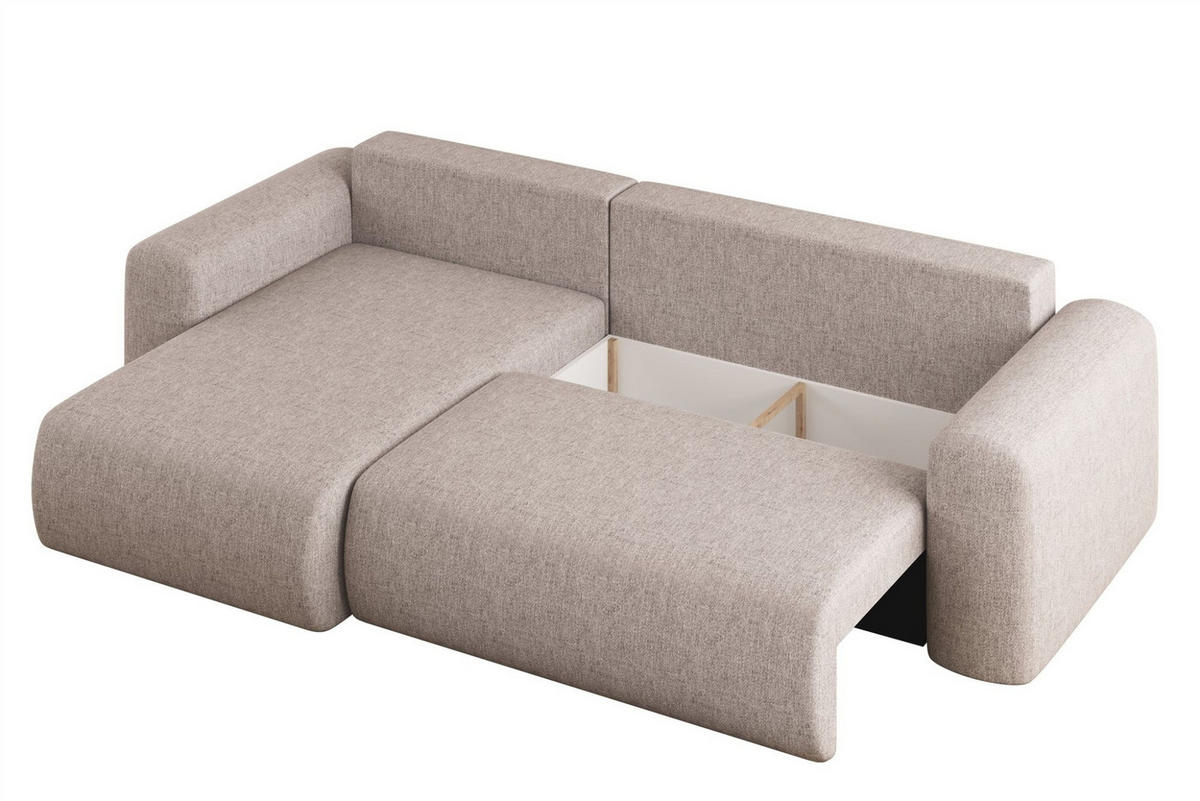 ECKSOFA Flora In Verita - Champagner, Holzwerkstoff/Textil (145/272cm) - Fun Möbel