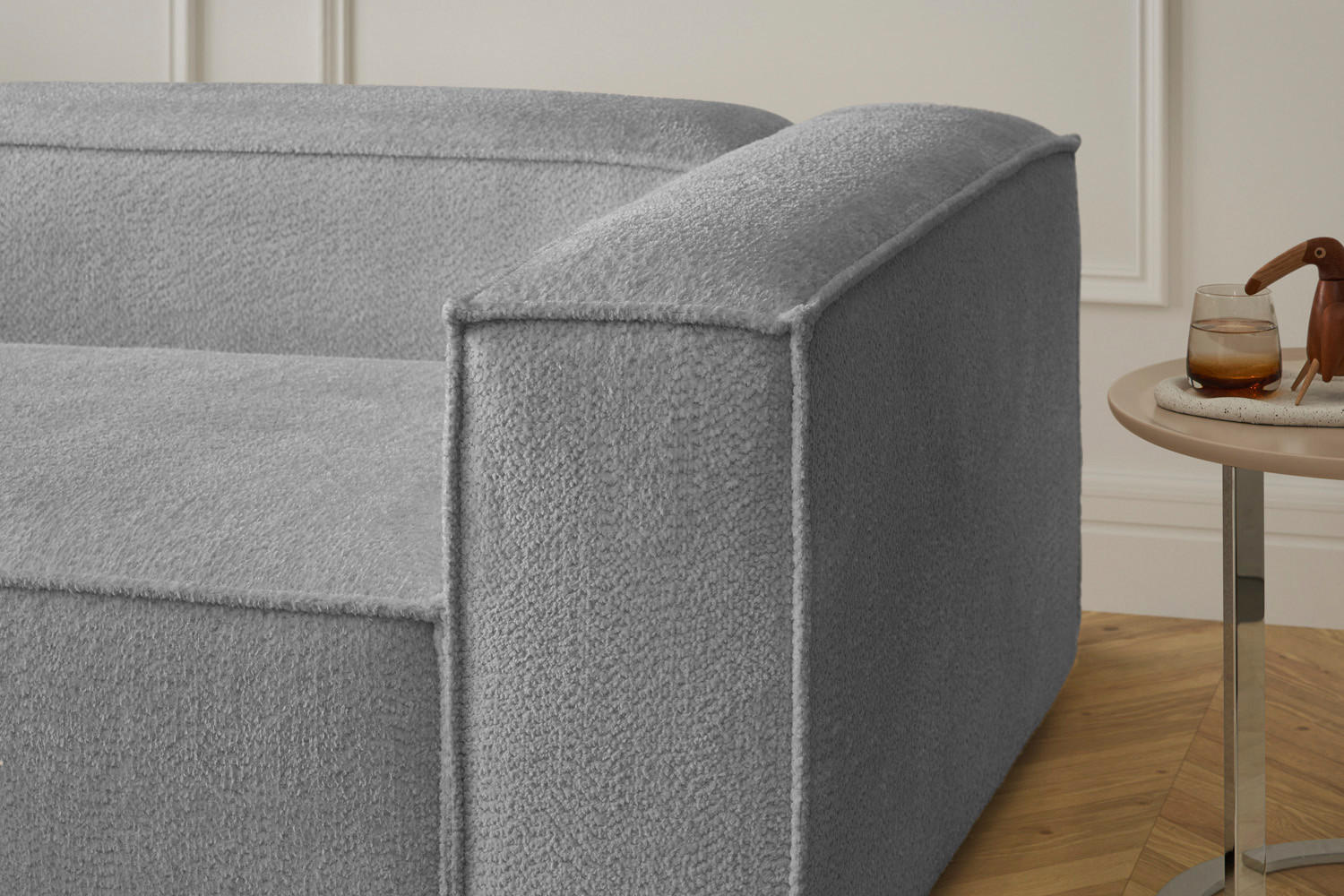 ECKSOFA CARMO Grau Flachgewebe - Schwarz/Grau, Kunststoff/Textil (306/191cm) - KAWOLA