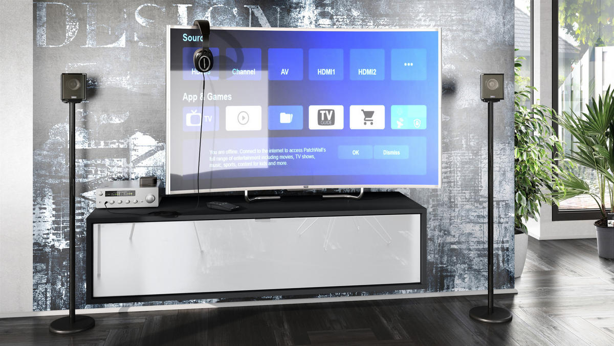 LOWBOARD Lana Fronten in Weiß Hochglanz - Weiß Hochglanz, Holzwerkstoff (120/29/37cm) - Vladon