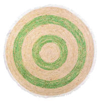 NATURFASERTEPPICH grün handgewebt D120x1 cm - Beige/Hellgrün, Naturmaterialien (120/120cm) - Wanderlust