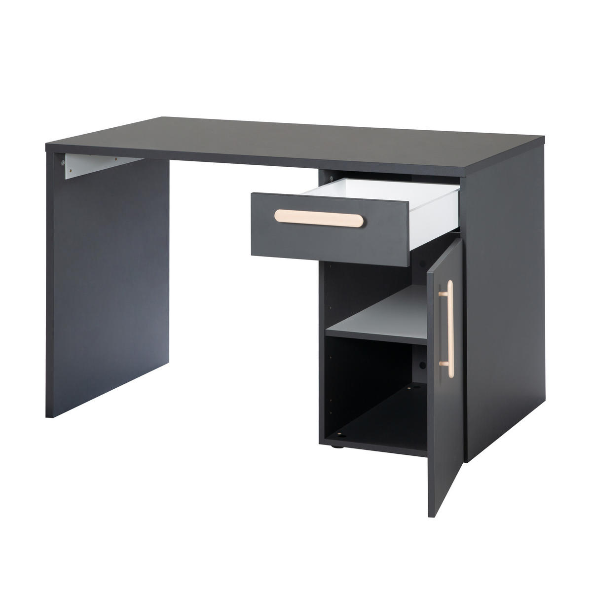 SCHREIBTISCH Jara - Anthrazit, Holzwerkstoff (120/75/60cm) - Roba