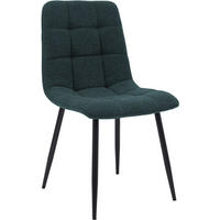 ESSZIMMERSTUHL Stoff Blau - Blau/Schwarz, Textil/Metall (45/84/55cm) - CLP