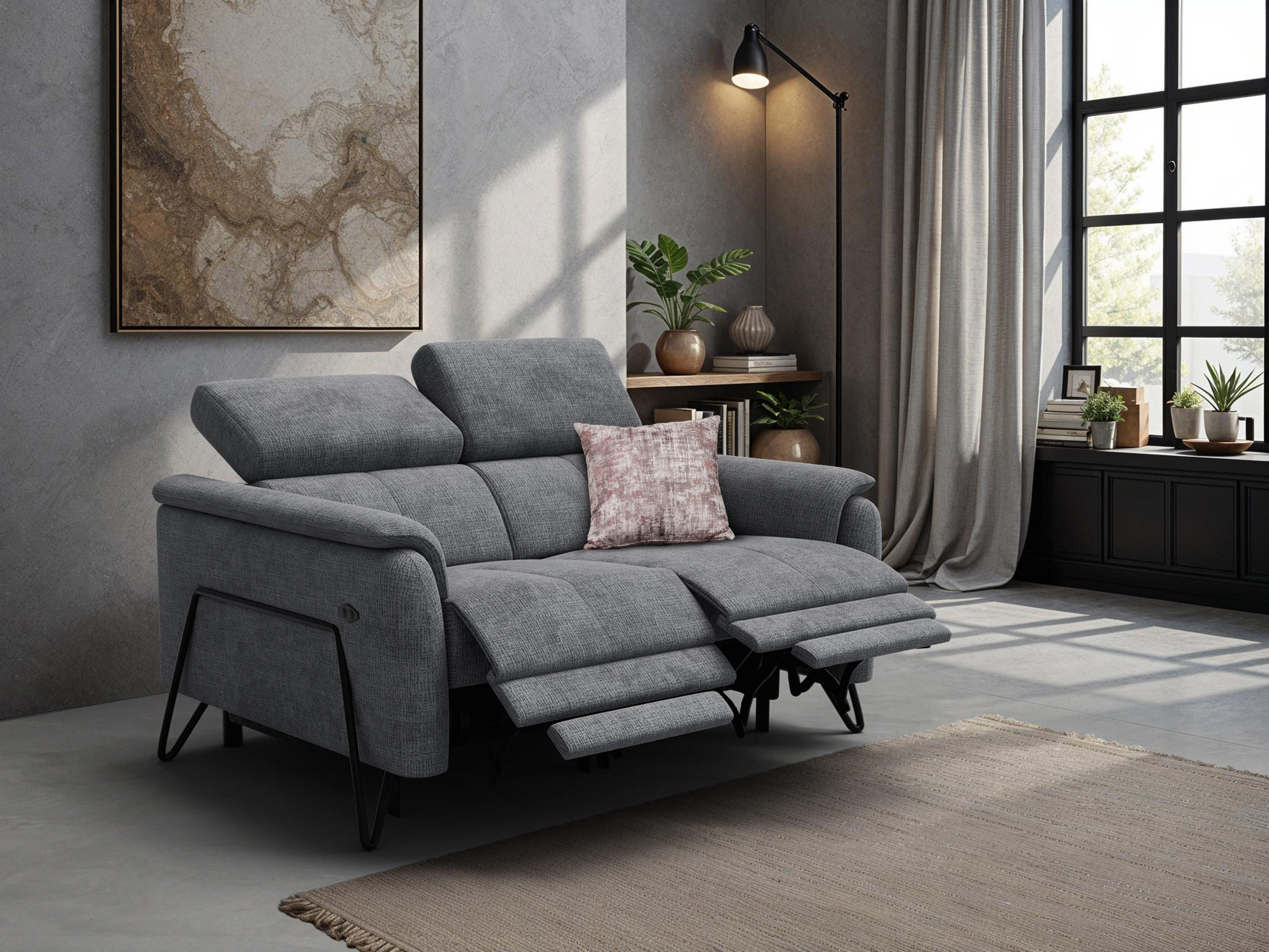 RELAXSOFA RODEN 2-Sitzer, dunkelgrau - Dunkelgrau, Holz/Textil (152/82/103cm) - Courtois Laville