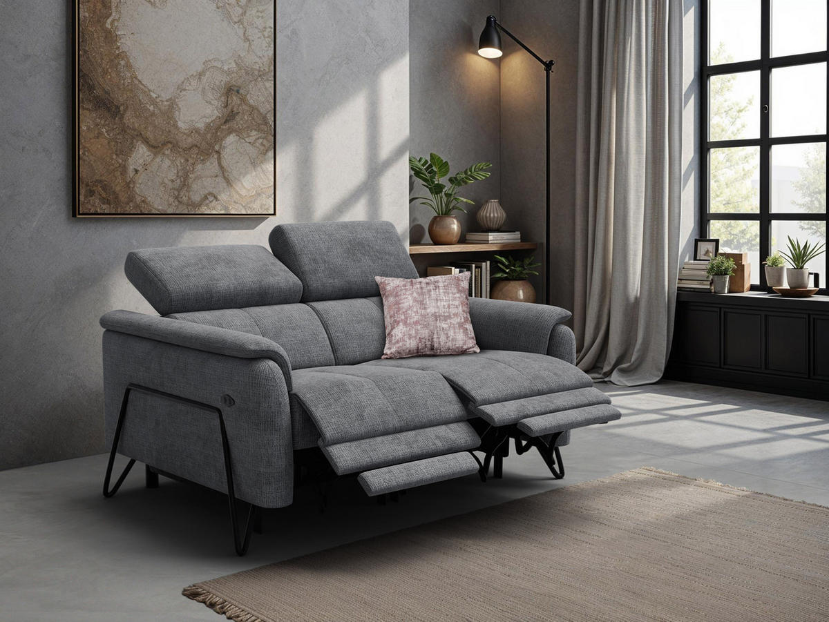 RELAXSOFA RODEN 2-Sitzer, dunkelgrau - Dunkelgrau, Holz/Textil (152/82/103cm) - Courtois Laville