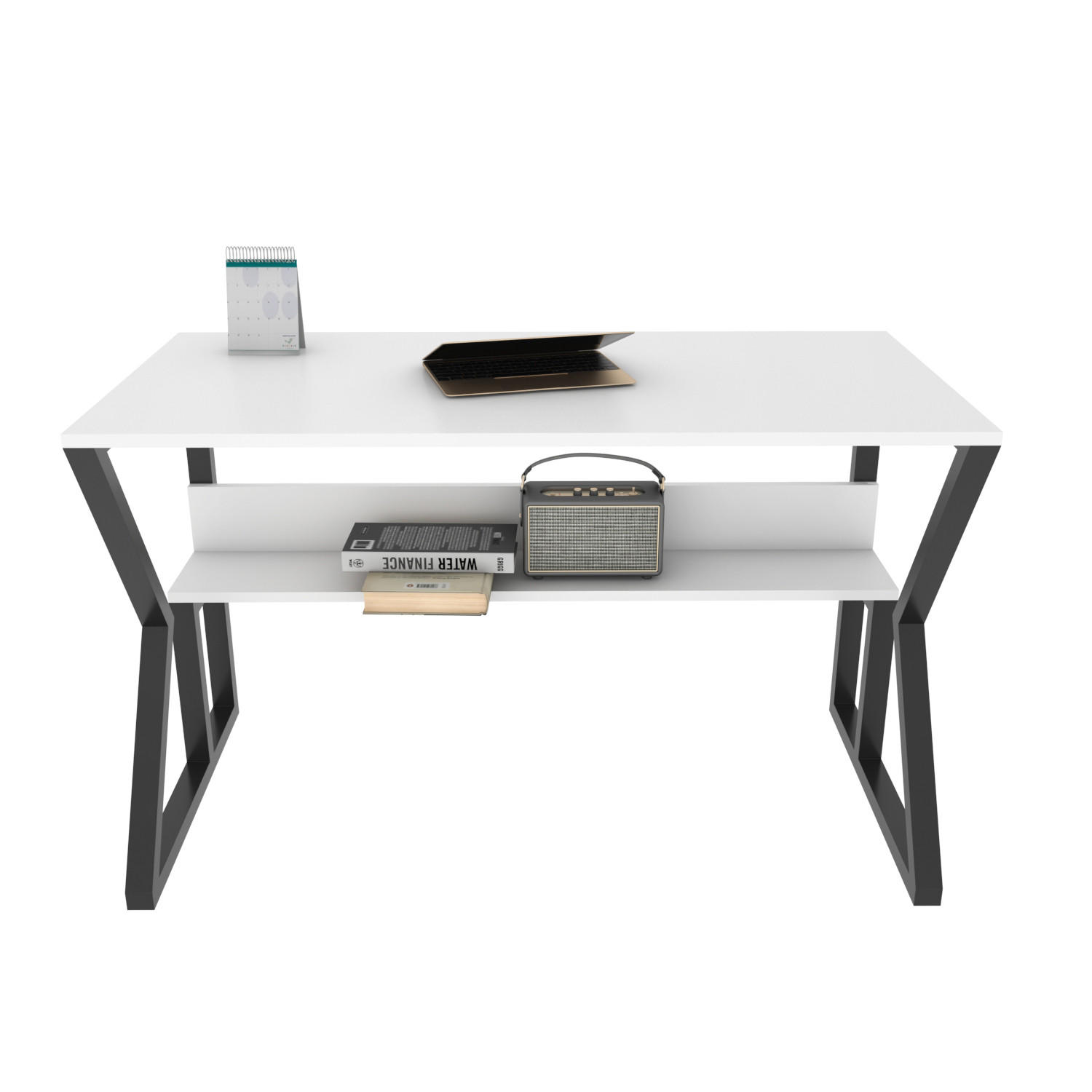 COMPUTERTISCH Wake - Schwarz/Weiß, Holzwerkstoff (120/60/72.8cm) - Decorotika