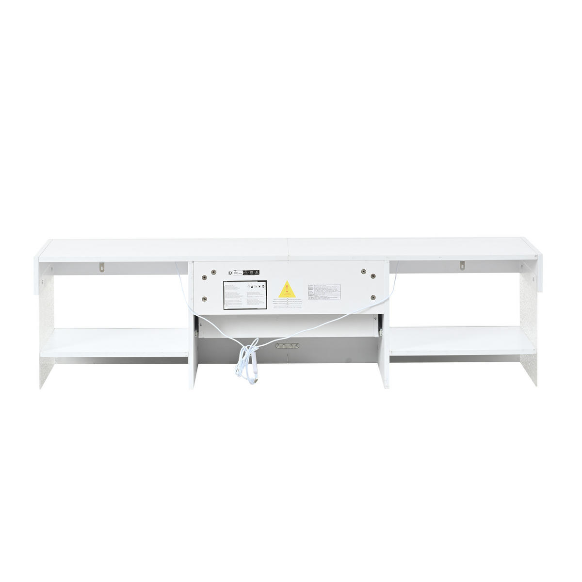 TV-ELEMENT 152/35/40 cm Weiß mit LED-Beleuchtung, Schubladen und Acrylglasplatte - Weiß, Holzwerkstoff (35/40/152cm) - Korfee