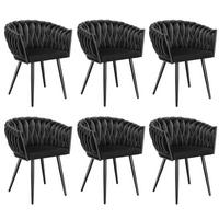 ESSZIMMERSTUHL 6er Set Astano 60 5 x 55 x 75 cm schwarz - Schwarz, Textil (60.5/75/55cm) - tectake