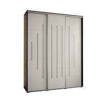 SCHWEBETÜRENSCHRANK 235,2/200/45 3-türig - Silberfarben/Schwarz, Holz/Metall (200/235/45cm) - Abiks Möbel