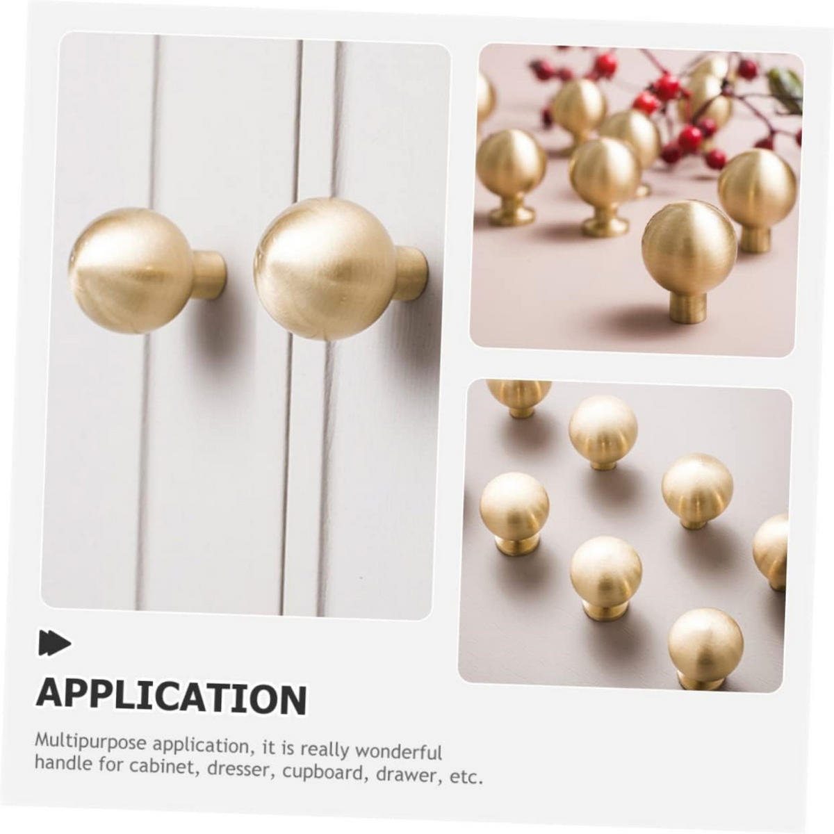MÖBELGRIFF Gold 4er-Set Holz - Orange, Metall (2.5/3/2.5cm)