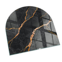 GLASPLATTE für Kamin 100x100 cm Schwarz - Schwarz, Glas (100/100/0.4cm) - ArtPrintCave