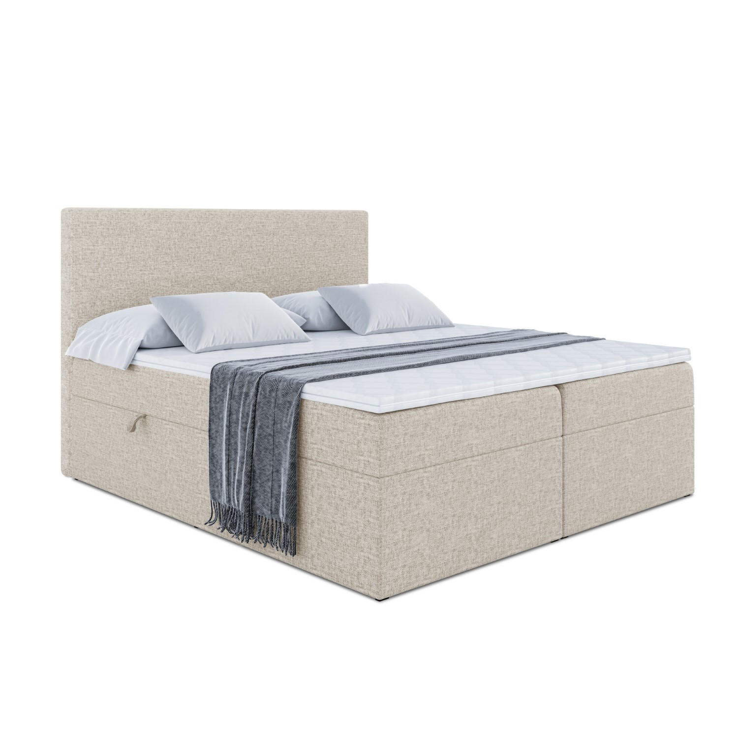 BOXBETT mit H3-Matratze und Lattenrost - LUKI - 140x200 Beige - Beige, Holzwerkstoff (140/200cm) - ALTDECOR