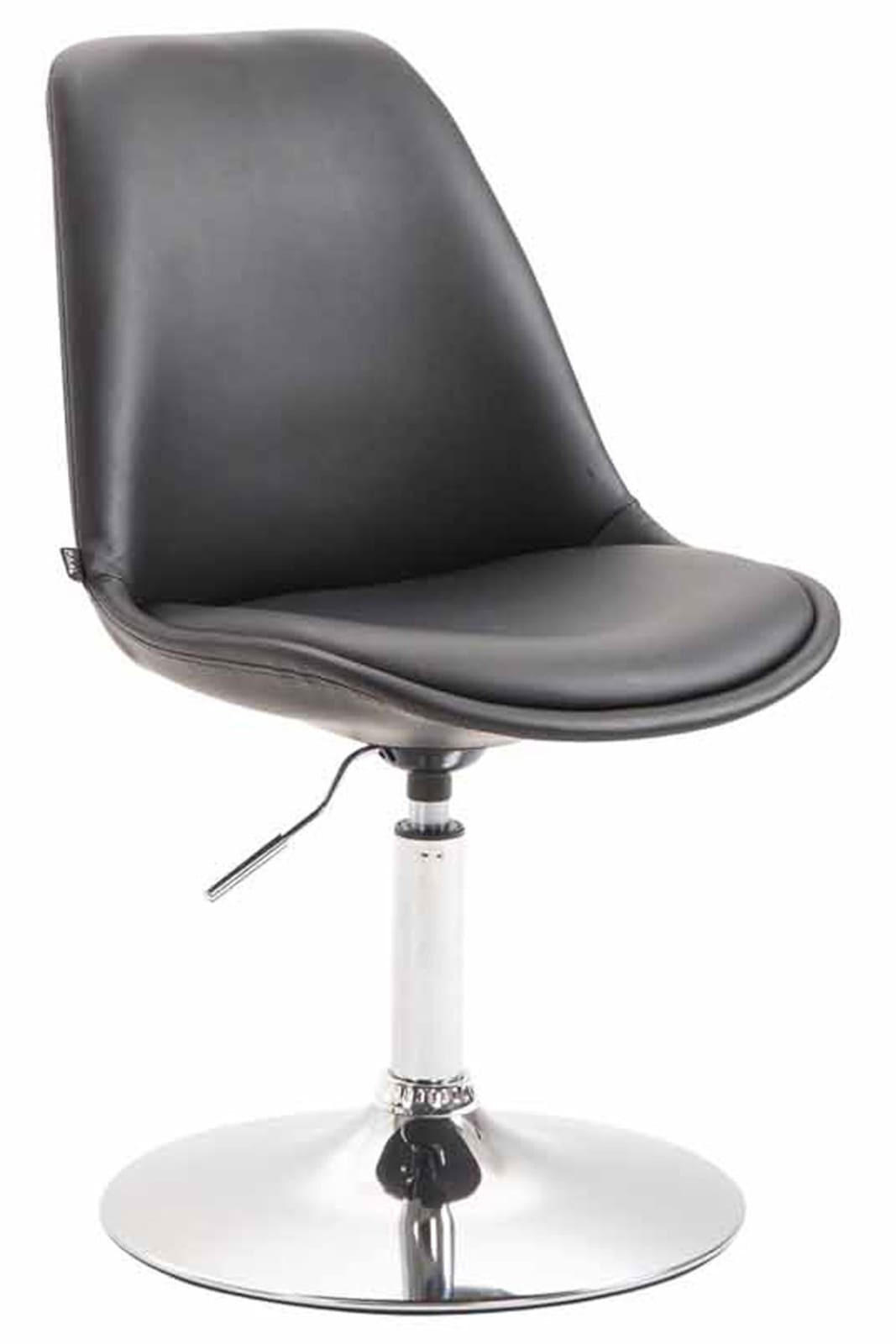 DREHSTUHL 4er Set Lederlook schwarz - Chromfarben/Schwarz, Textil/Metall (48/76/57cm) - CLP