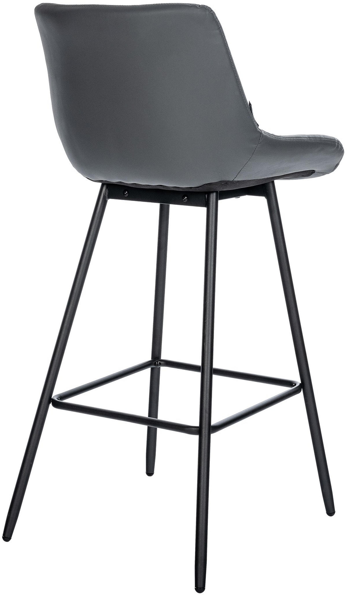BARHOCKER Lederlook grau - Schwarz/Grau, Textil/Metall (49/104/56cm) - CLP