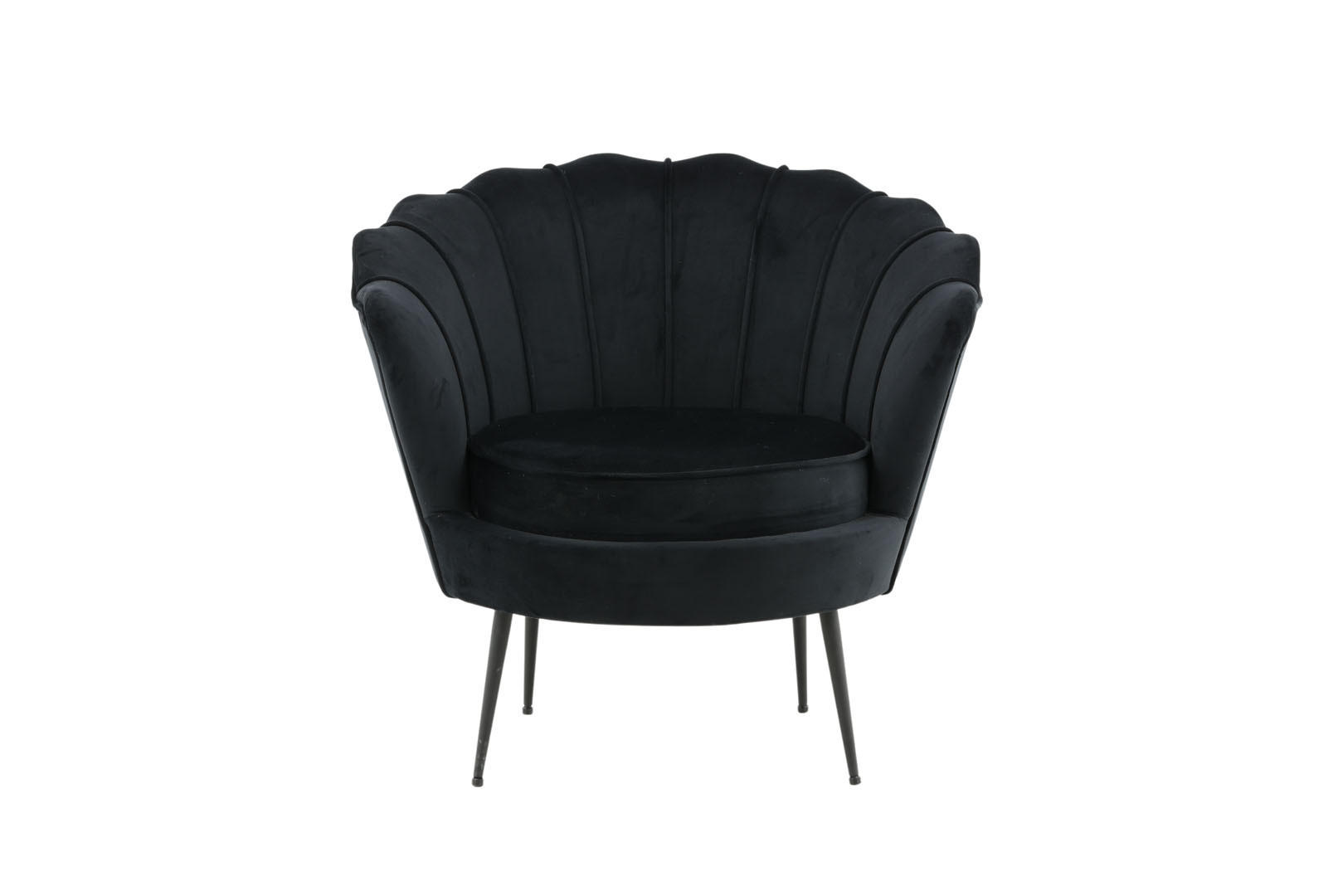 SESSEL Nice Velours Schwarz - Schwarz, Textil/Metall (83/75/76cm) - ebuy24