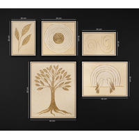 GEMÄLDE Leuchten der Natur Schattenfugenrahmen Beige 5-teilig - Beige, Holz (90/80cm) - YS-art gallery