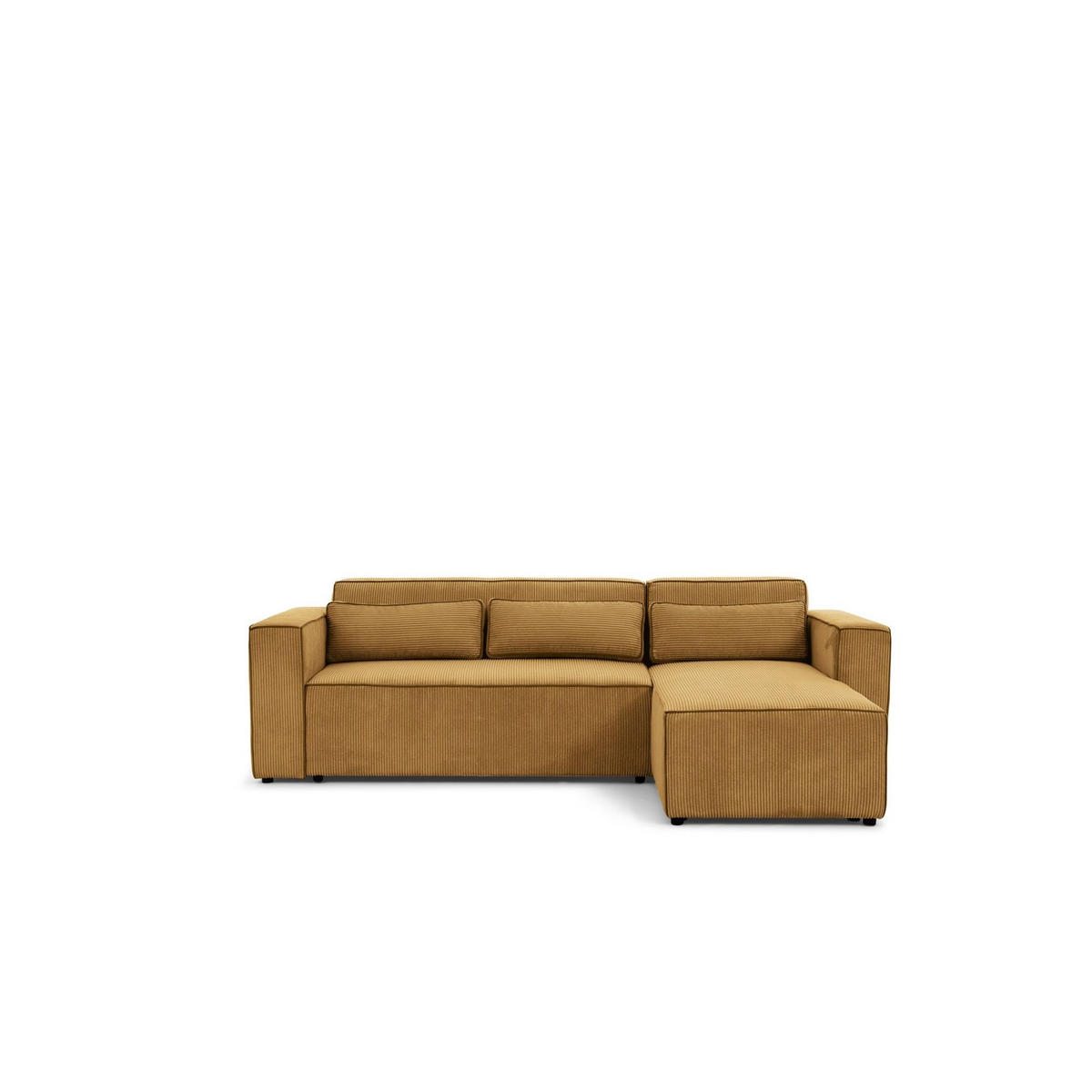 ECKSOFA Schlafsofa Waldo In Poso - Dunkelgelb, Holzwerkstoff/Textil (260/173cm) - Fun Möbel