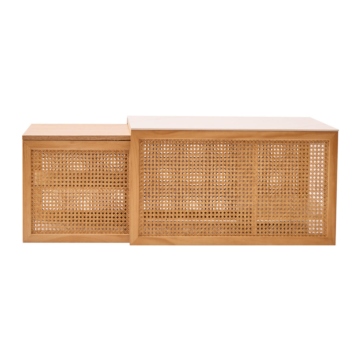 COUCHTISCH (2er Set) Rechteckig Braun 50 x 39 x 36 cm / 70 x 60 x 40 cm - Braun, Holz (60/70/40cm) - Nordlys