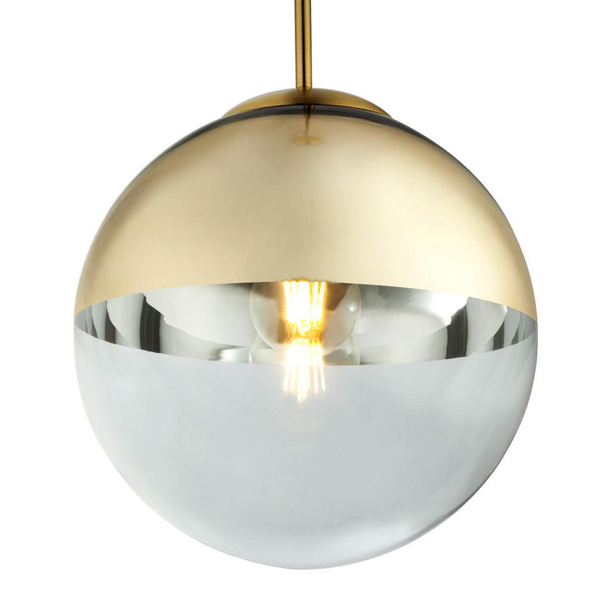 LED HÄNGELEUCHTE VARUS Gold Transparent - Goldfarben, Glas (25/25/120cm)