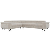 ECKSOFA NORDEN L - Beige Cord - Rechts Seite - Beige/Creme, Textil/Metall (329/269cm) - MKS