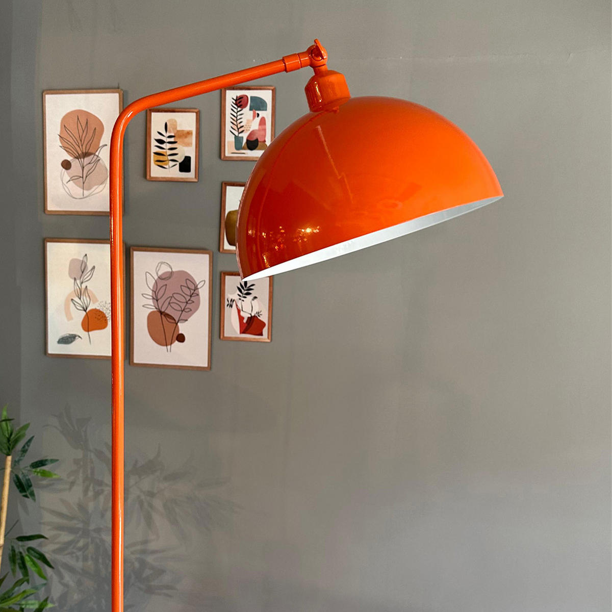 STEHLAMPE Norek aus Metall mit E27, verstellbarer Lampenschirm - Orange, Metall (37/37/169cm) - Bamyum