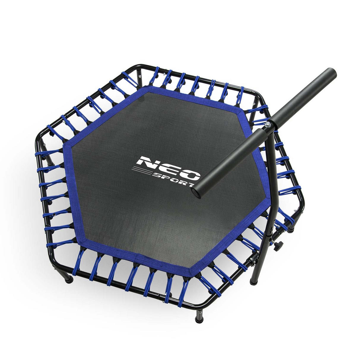 FITNESS-TRAMPOLIN mit Haltegriff 127 cm – sechseckig, blau - Blau, Metall (127/127cm)