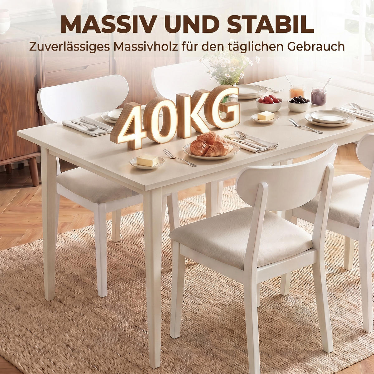 ESSTISCH Creme 180.0/90.0/76.0 - Creme, Holzwerkstoff (180/90/76cm)