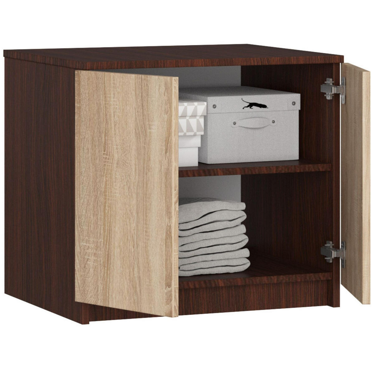 KLEIDERSCHRANK AUFSATZSCHRANK Wengefarben,Sonoma-Eiche 60x51x55cm - Wengefarben/Sonoma Eiche, Holzwerkstoff (60/55/51cm) - Akord