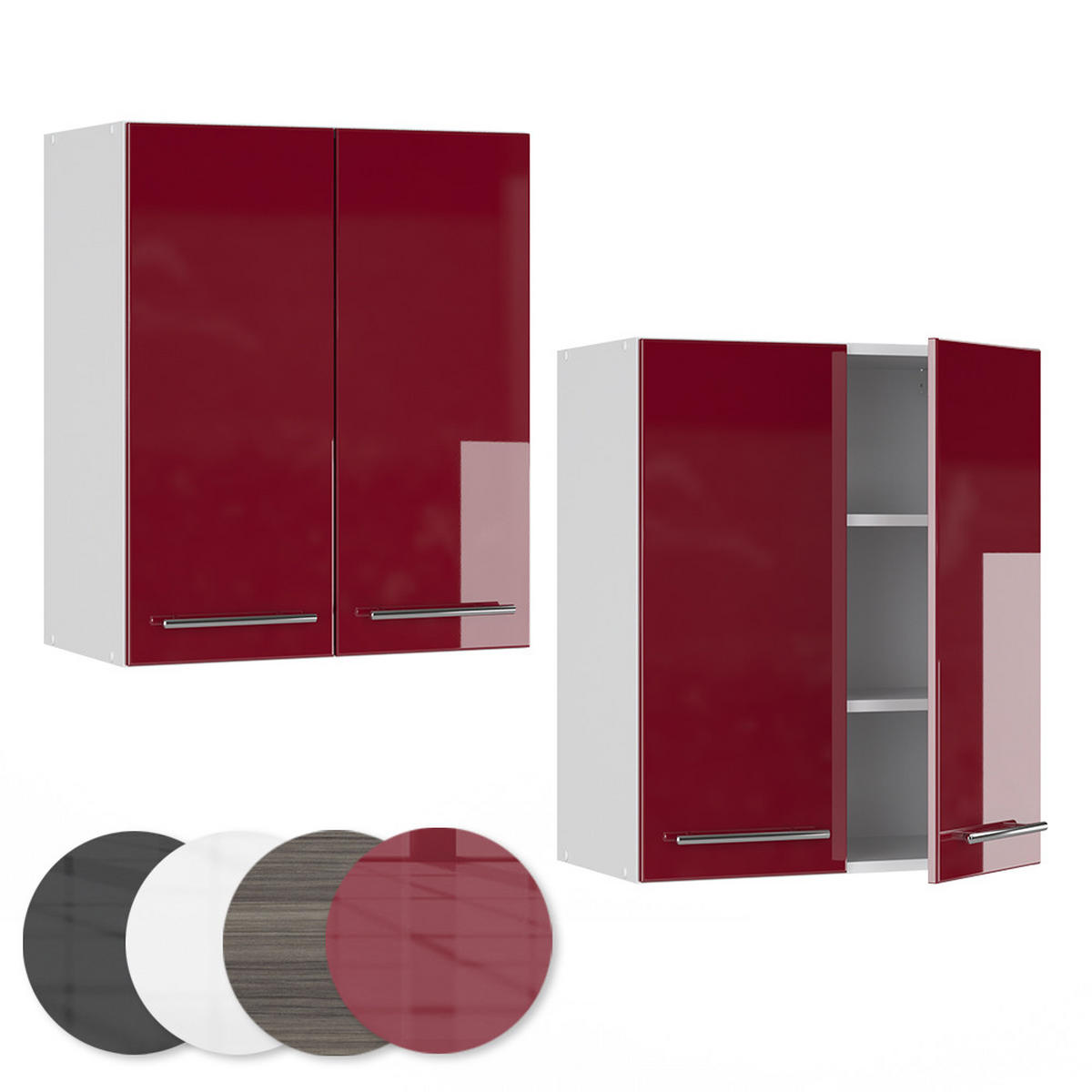 HÄNGESCHRANK Fame-Line Bordeaux Hochglanz 60 cm - Bordeaux/Weiß, Holzwerkstoff (60/72/34.1cm) - Vicco
