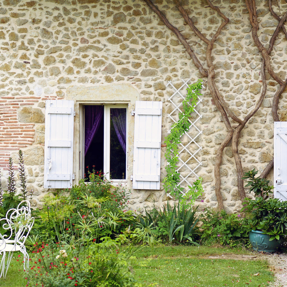 3XRANKGITTER - Weiß, Kunststoff (60/180/2cm) - Relaxdays