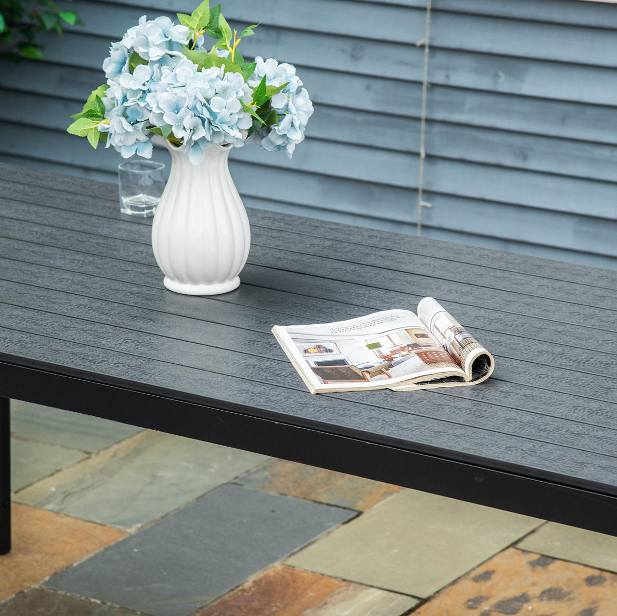 LOUNGETISCH 190/84.5/72 cm Schwarz aus Aluminium wetterfest - Schwarz, Metall (190/84.5/72cm) - OKMYHOME