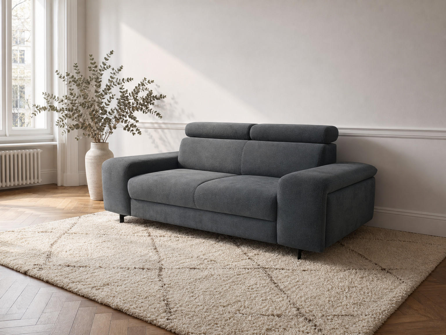 foamnova 2,5-Sitzer Blaugrau 198x81x70 cm
