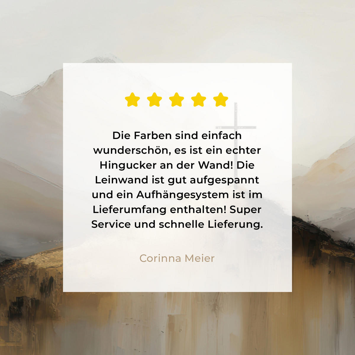 LEINWANDBILD Hügel - Abstrakt - Kreuz - Christentum Gemälde 60x40 cm - Beige, Textil (60/40cm) - MuchoWow