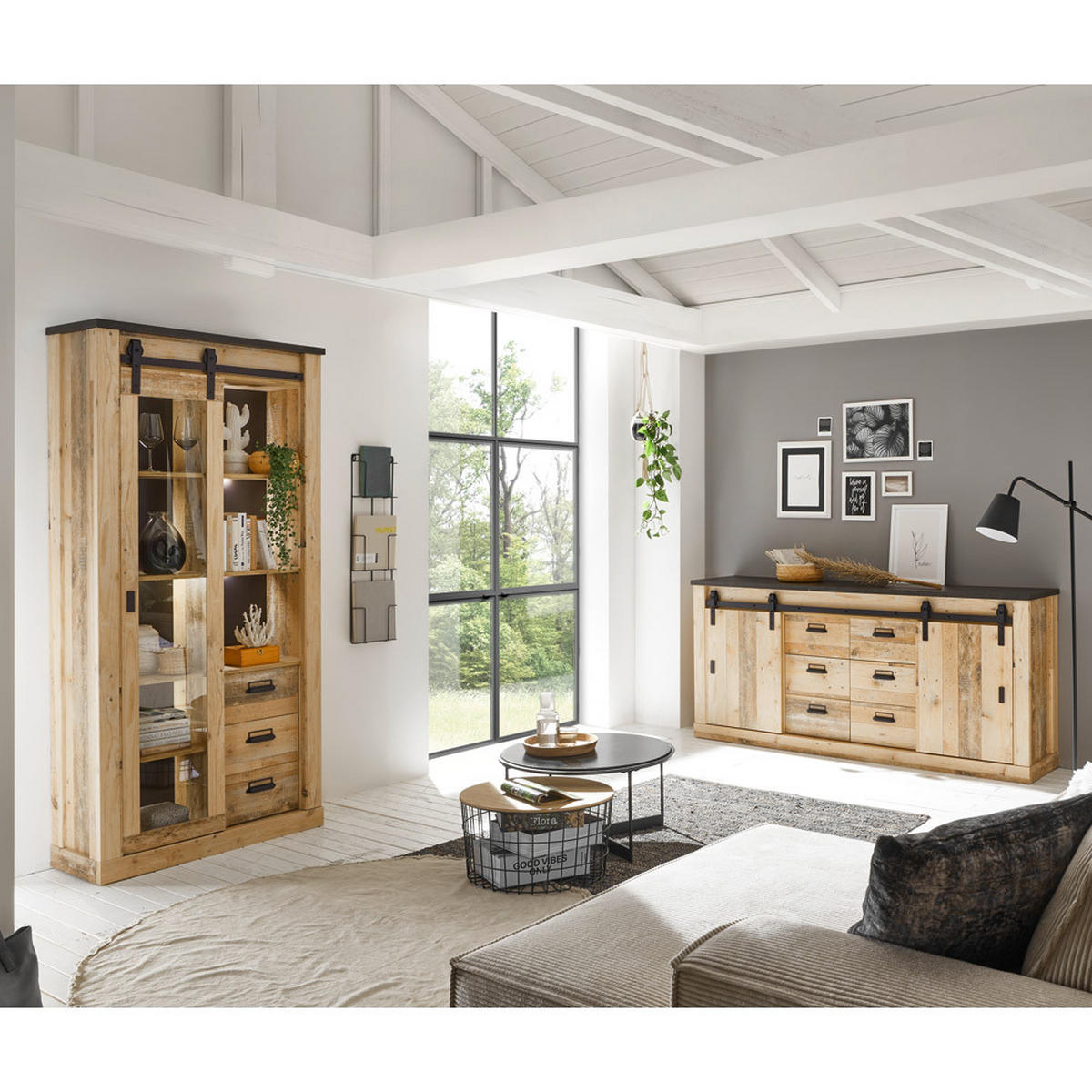 SIDEBOARD Shelton-61 - Braun, Holzwerkstoff (201/91/43cm) - Lomado