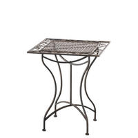 GARTENTISCH eckig 60/60/72 cm Metall Bronze - Bronzefarben, Metall (60/60/72cm) - CLP