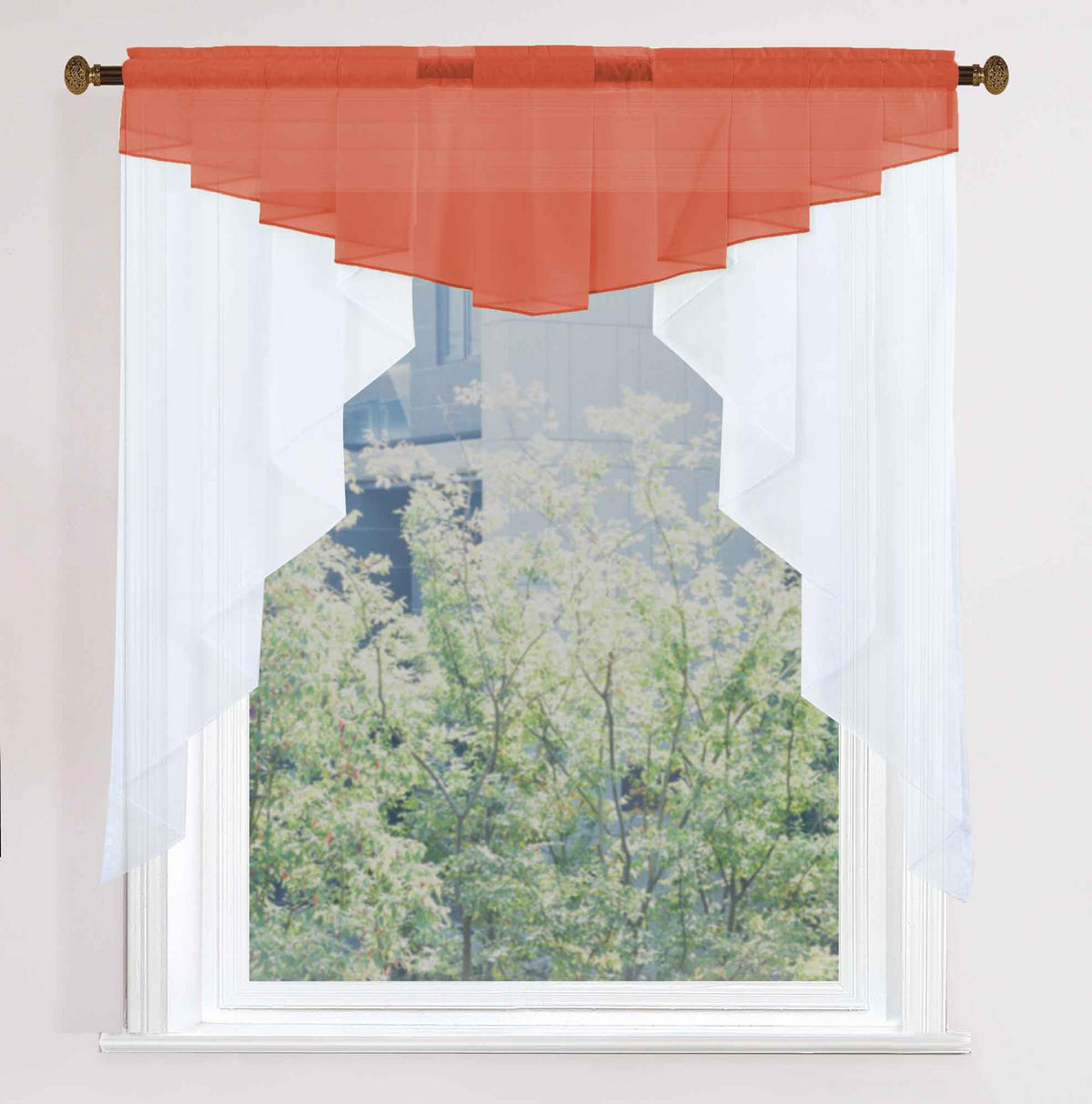 SCHEIBENGARDINE MEIßEN 100x100 cm Terrakotta - Terra cotta, Textil (100/100cm) - Gardinenbox