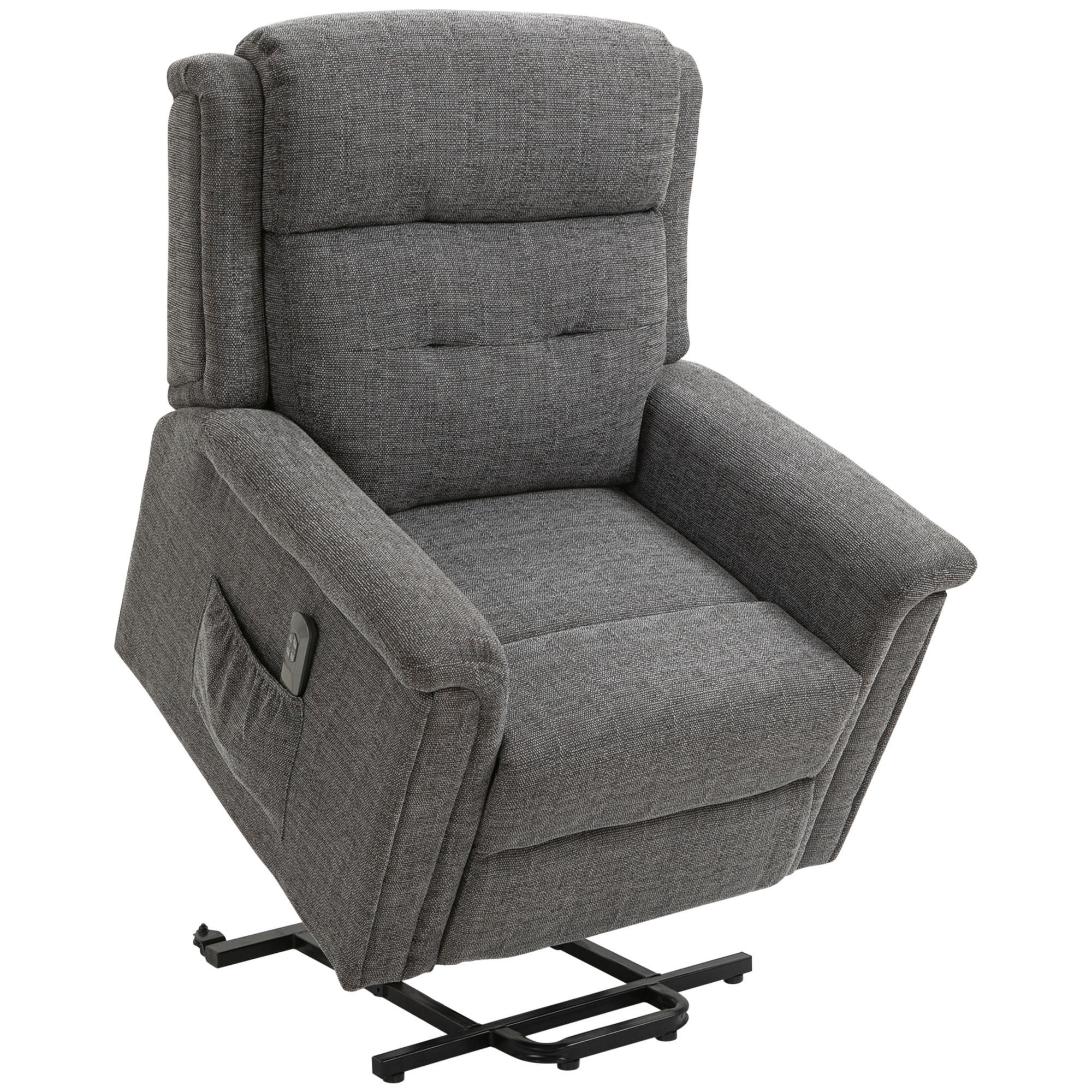 FERNSEHSESSEL mit Aufstehhilfe, Grau - Grau, Kunststoff (87/108/92cm) - HOMCOM