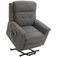 FERNSEHSESSEL mit Aufstehhilfe, Grau - Grau, Kunststoff (87/108/92cm) - HOMCOM